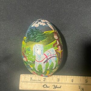 German Papier-mâché with foil Easter Egg
